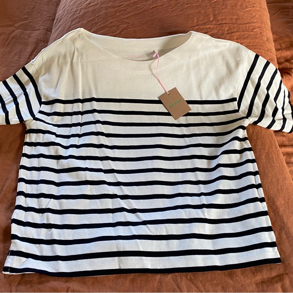 Boden striped boatneck short sleeve top